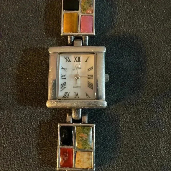 Aria Oit multi stone bracket watch - Picture 2 of 10